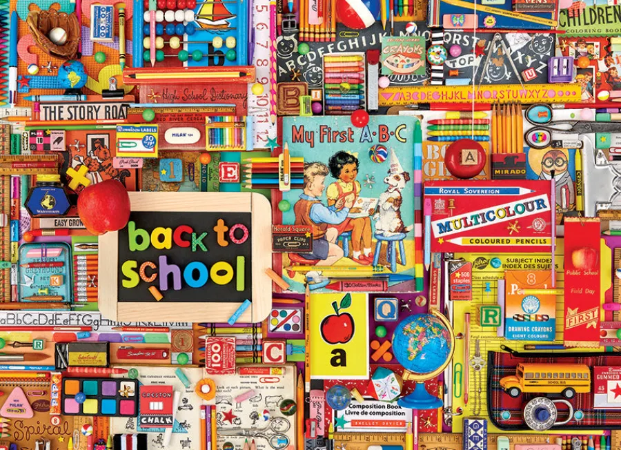 Cobble Hill Back to School | 1000 Piece- 1000 Piece | Collage - Busy