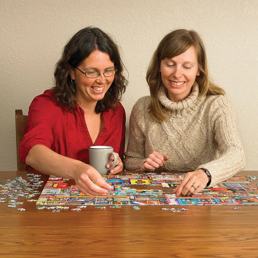 Cobble Hill Back to School | 1000 Piece- 1000 Piece | Collage - Busy