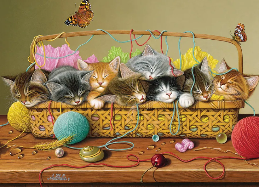 Cobble Hill Basket Case (Family) | Family Pieces 350- Family Pieces 350 | Cats