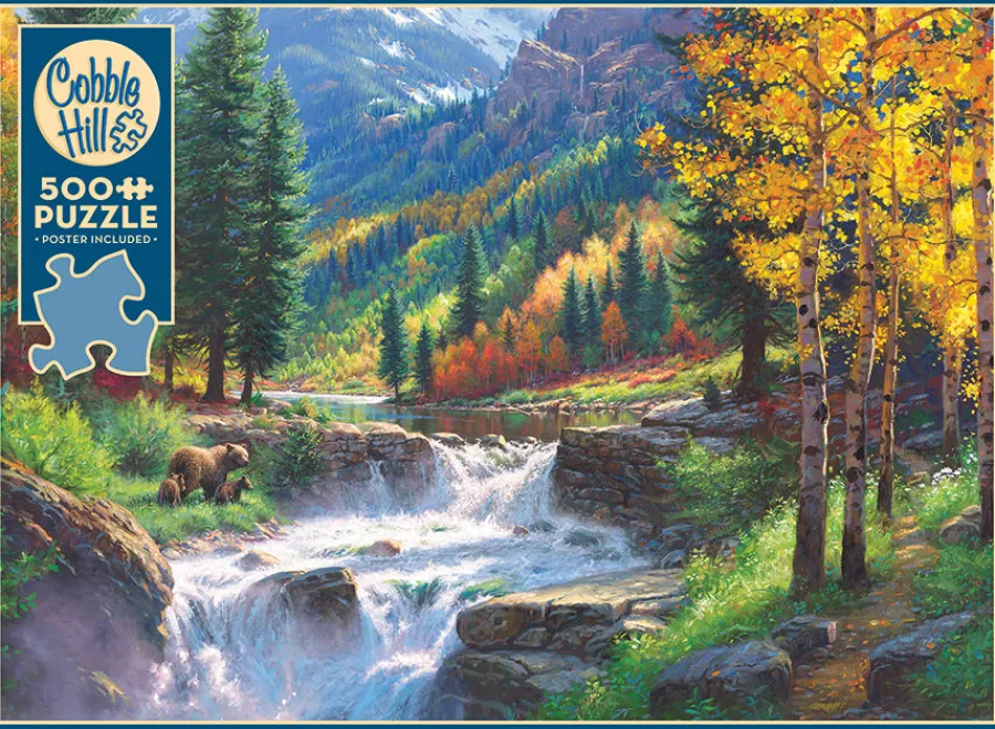 Cobble Hill Bear Falls | 500 Piece- 500 Piece | Mountainscape