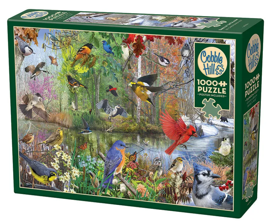 Cobble Hill Birds of the Season | 1000 Piece- 1000 Piece | Countryscape