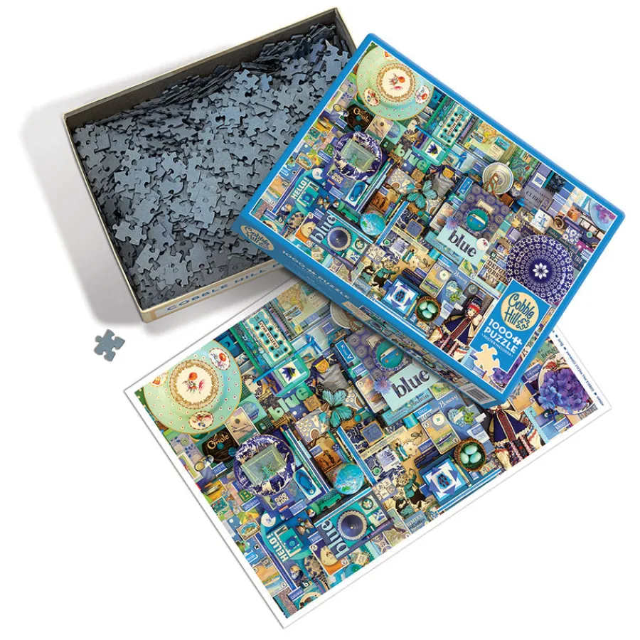 Cobble Hill Blue | 1000 Piece- 1000 Piece | Collage - Busy