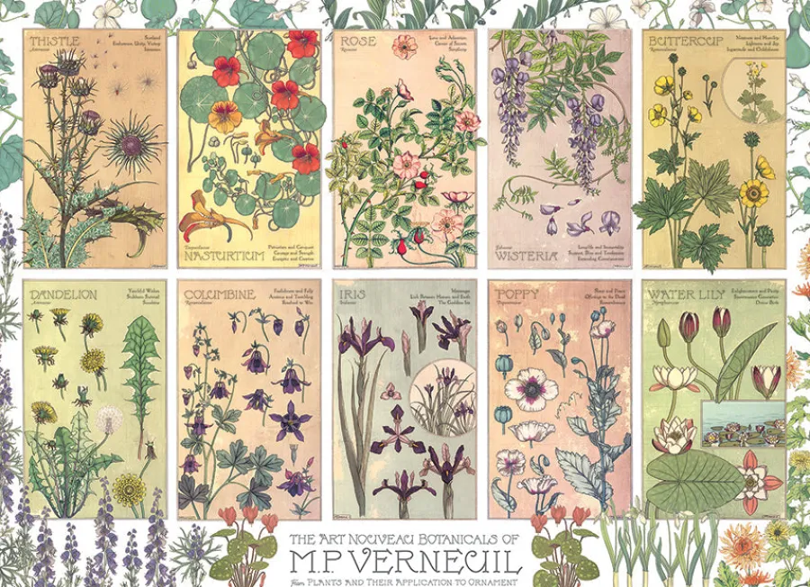 Cobble Hill Botanicals by Verneuil | 1000 Piece- 1000 Piece | Collage - Miniscene