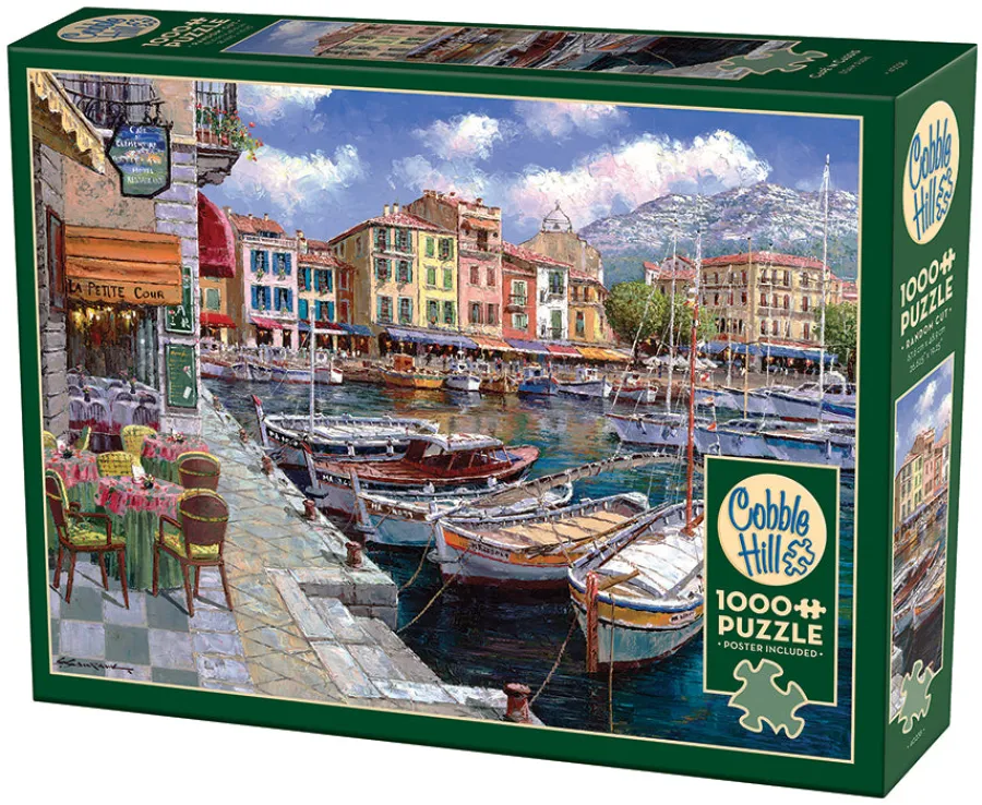 Cobble Hill Cafe in Cassis | 1000 Piece- 1000 Piece | Waterscape