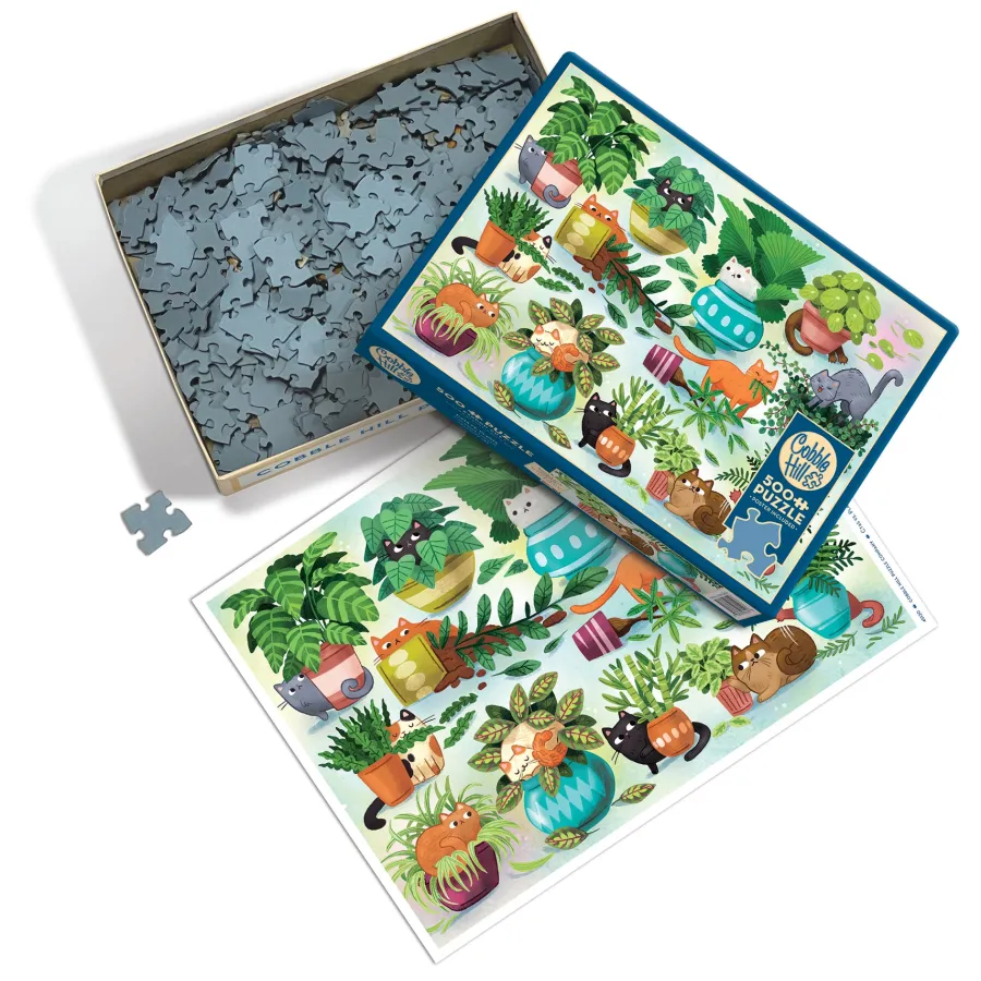 Cobble Hill Cats vs. Plants | 500 Piece- 500 Piece | Cats