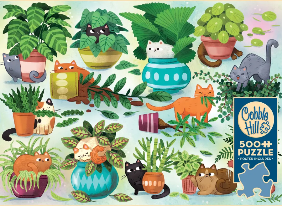 Cobble Hill Cats vs. Plants | 500 Piece- 500 Piece | Cats