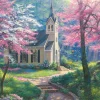 Cobble Hill Cherry Blossom Chapel (tray) | 35 Piece Tray- Tray Puzzles