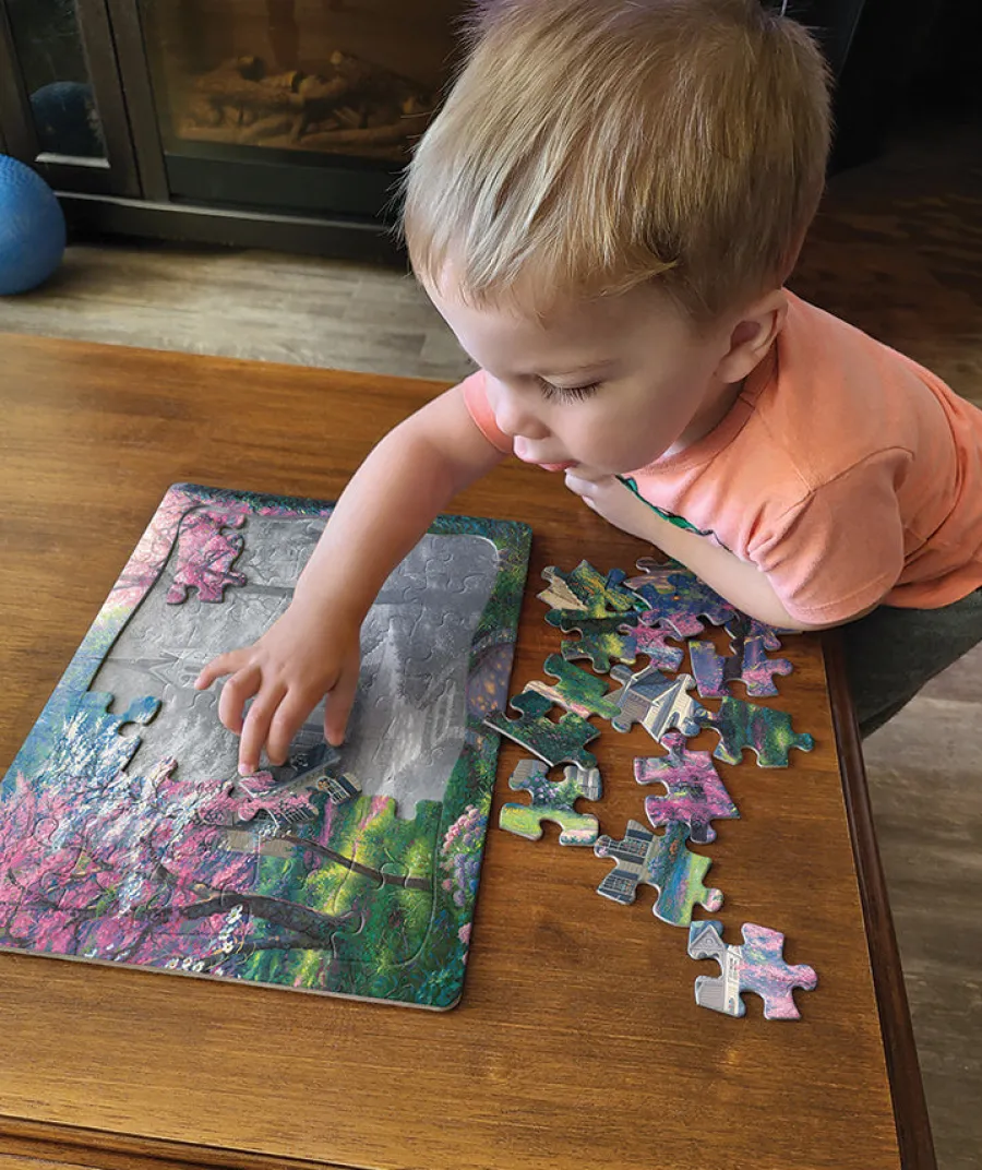 Cobble Hill Cherry Blossom Chapel (tray) | 35 Piece Tray- Tray Puzzles