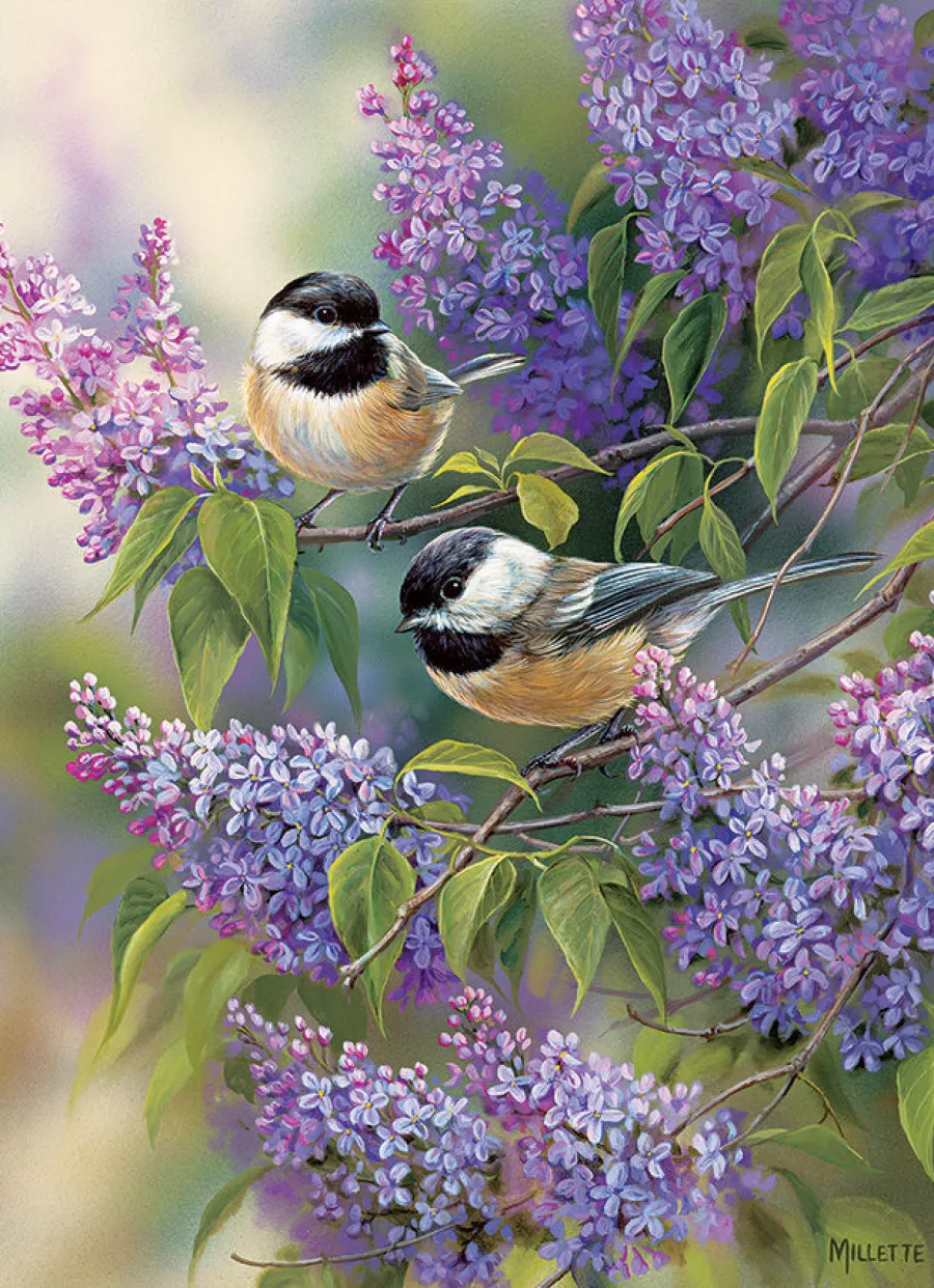 Cobble Hill Chickadee Duo (tray) | 35 Piece Tray- Tray Puzzles | Birds