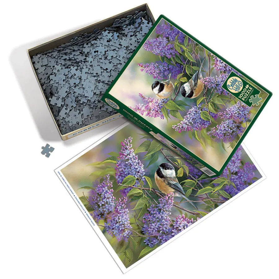 Cobble Hill Chickadees and Lilacs | 1000 Piece- 1000 Piece | Birds