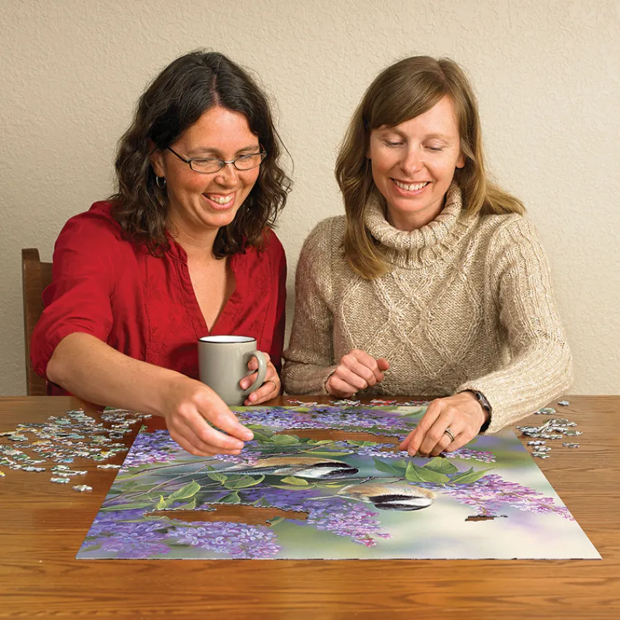 Cobble Hill Chickadees and Lilacs | 1000 Piece- 1000 Piece | Birds