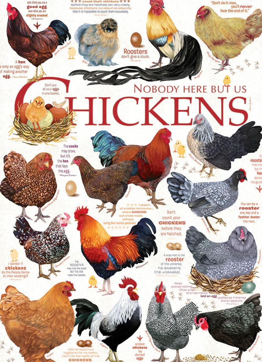 Cobble Hill Chicken Quotes | 1000 Piece- 1000 Piece | Farm
