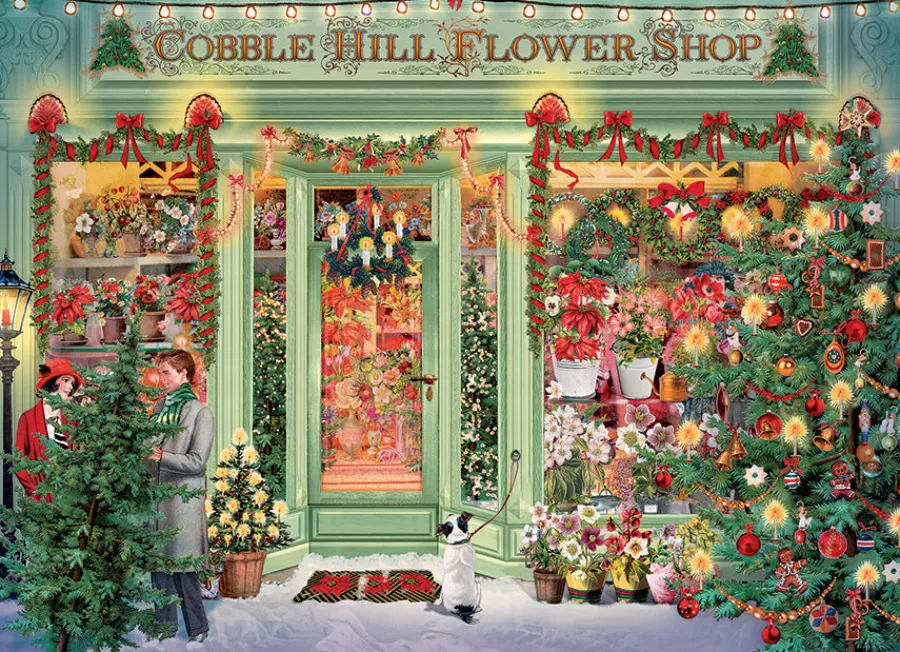Cobble Hill Christmas Flower Shop | 1000 Piece- 1000 Piece | Townscape