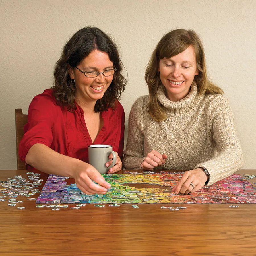 Cobble Hill Colourful Rainbow | 1000 Piece- 1000 Piece | Collage - Busy