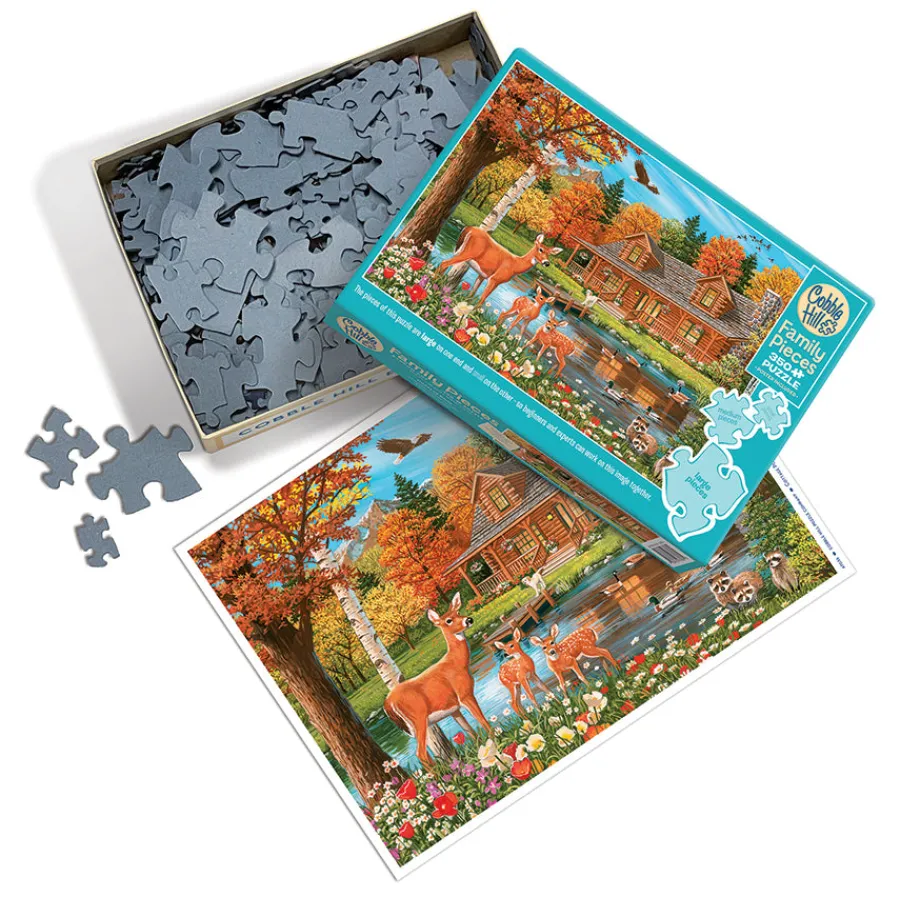 Cobble Hill Cottage Pond (Family) | Family Pieces 350- Family Pieces 350 | Countryscape
