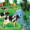 Cobble Hill Cow Stream (tray) | 35 Piece Tray- Tray Puzzles