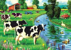 Cobble Hill Cow Stream (tray) | 35 Piece Tray- Tray Puzzles