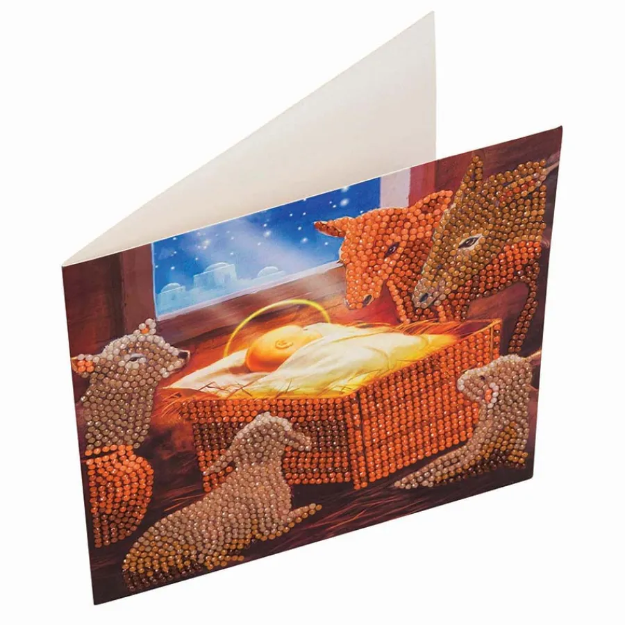 Cobble Hill Crystal Art Card Kit: Baby in a Manger- Christmas