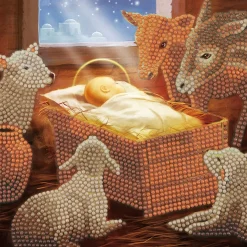 Cobble Hill Crystal Art Card Kit: Baby in a Manger- Christmas