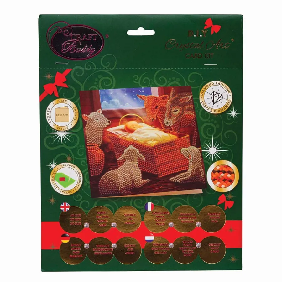Cobble Hill Crystal Art Card Kit: Baby in a Manger- Christmas