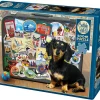 Cobble Hill Dachshund Round the World | Discontinued 500 Piece (Old Big Box)- 500 Piece | Travel Inspiration