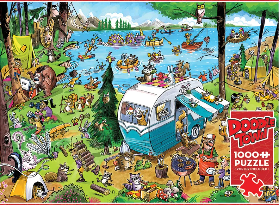 Cobble Hill DoodleTown: Call of the Wild | 1000 Piece- 1000 Piece | Mountainscape