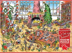 Cobble Hill DoodleTown: Elves at Work | 1000 Piece- 1000 Piece | Christmas