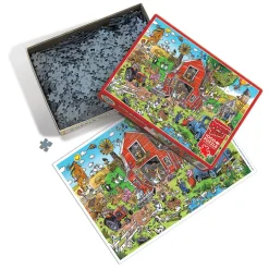 Cobble Hill DoodleTown: Farmyard Folly | 1000 Piece- 1000 Piece | Flying Adventures