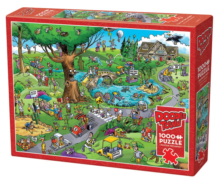 Cobble Hill DoodleTown: Par for the Course | 1000 Piece- 1000 Piece | Flying Adventures