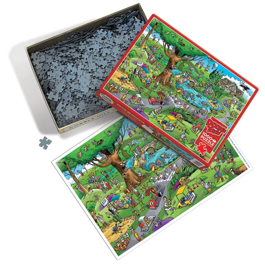 Cobble Hill DoodleTown: Par for the Course | 1000 Piece- 1000 Piece | Flying Adventures