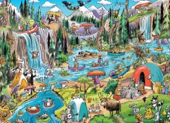 Cobble Hill DoodleTown: Portage Pandemonium | 1000 Piece- 1000 Piece | Waterscape