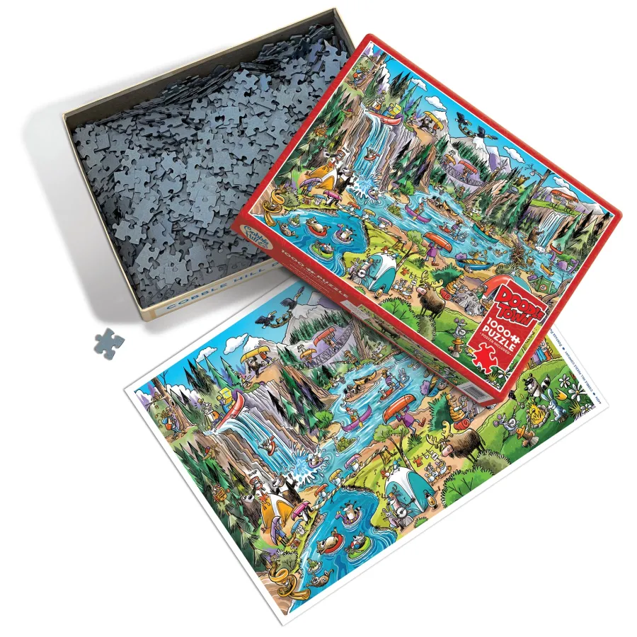 Cobble Hill DoodleTown: Portage Pandemonium | 1000 Piece- 1000 Piece | Waterscape