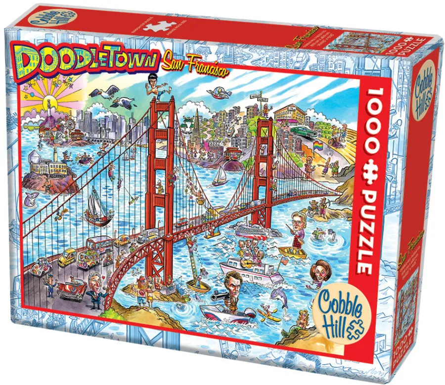 Cobble Hill DoodleTown: San Francisco | Discontinued 1000 Piece (Old Big Box)- 1000 Piece | Cartoon