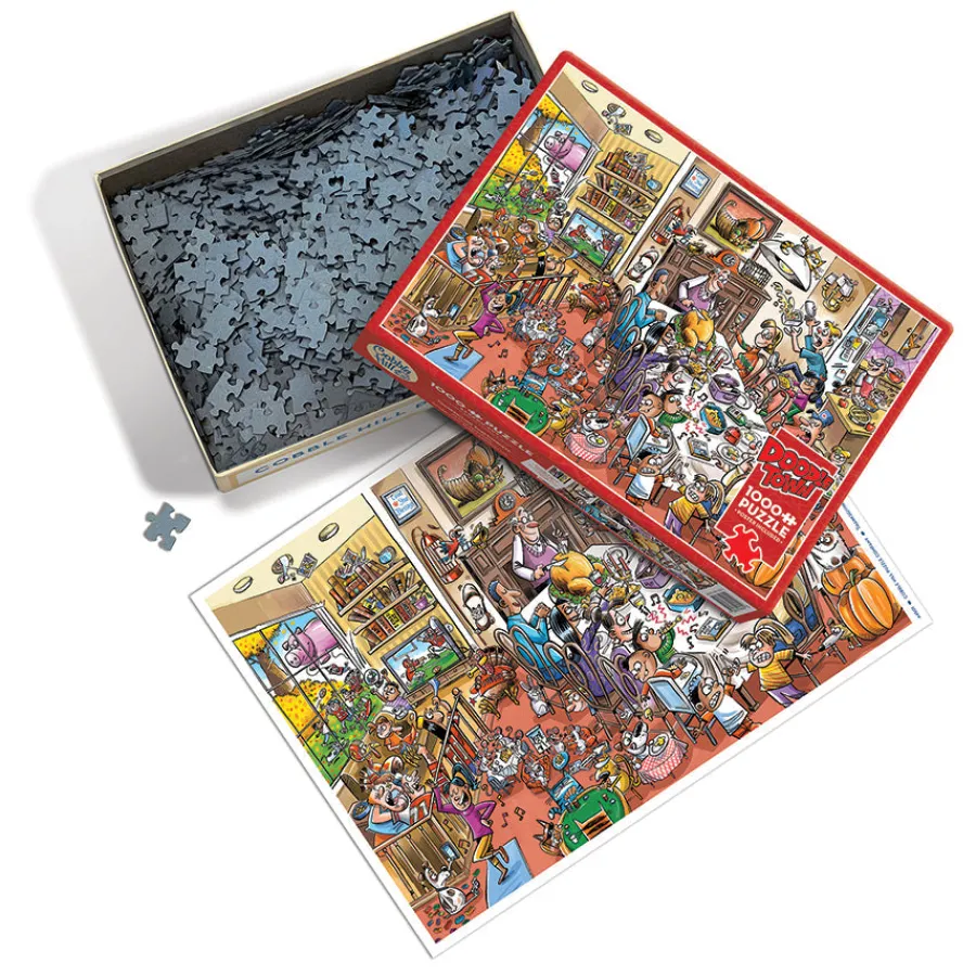 Cobble Hill DoodleTown: Thanksgiving Togetherness | 1000 Piece- 1000 Piece | Flying Adventures