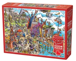 Cobble Hill DoodleTown: Viking Village | 1000 Piece- 1000 Piece | Waterscape