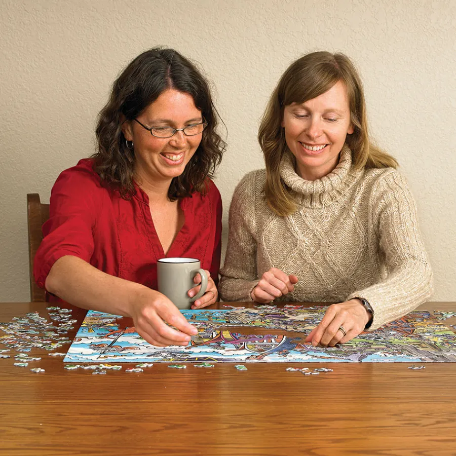 Cobble Hill DoodleTown: Viking Village | 1000 Piece- 1000 Piece | Waterscape