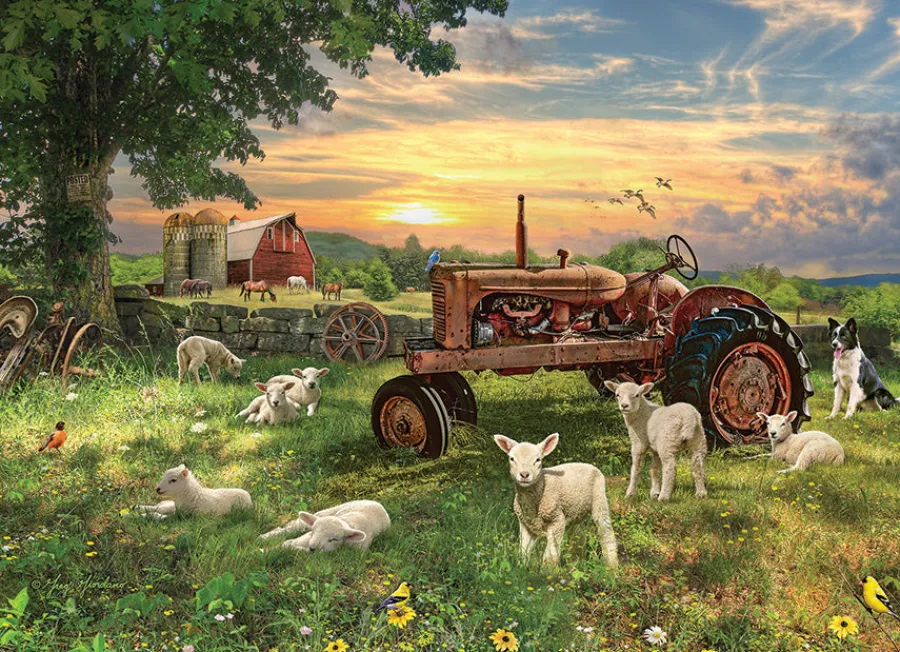 Cobble Hill Field at Sunrise | 1000 Piece- 1000 Piece | Countryscape