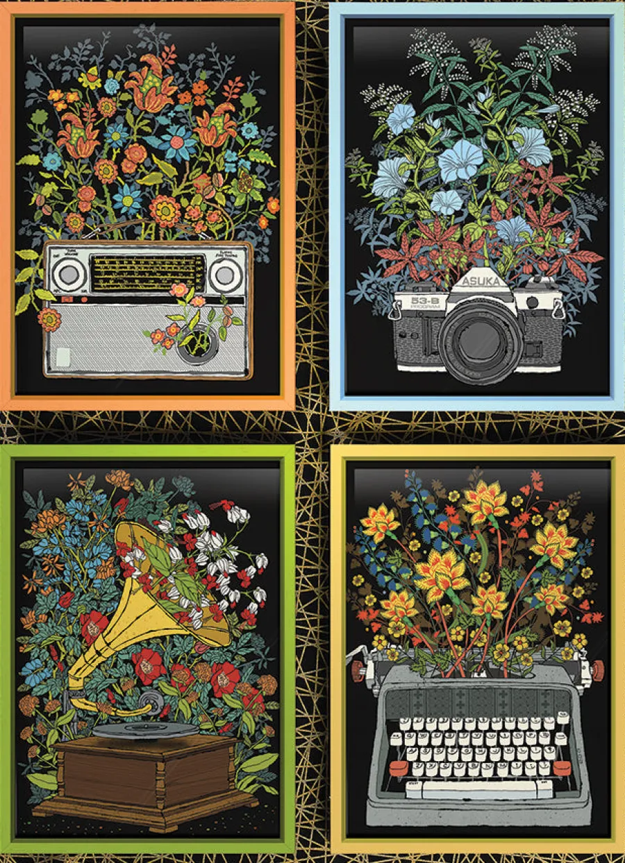 Cobble Hill Floral Objects | 1000 Piece- 1000 Piece | Collage - Miniscene
