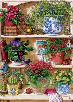 Cobble Hill Flower Cupboard | 500 Piece- 500 Piece | Flowers / Gardens
