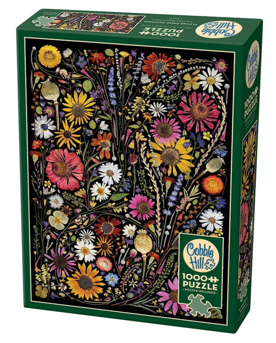 Cobble Hill Flower Press: Happiness | 1000 Piece- 1000 Piece | Flowers / Gardens