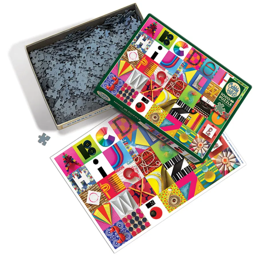 Cobble Hill Found Alphabet | 1000 Piece- 1000 Piece | Collage - Busy