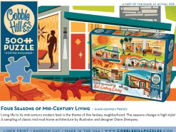 Cobble Hill Four Seasons of Mid-Century Living | Discontinued 500 Piece (Old Big Box)- Collage - Miniscene | Nostalgia / Vintage