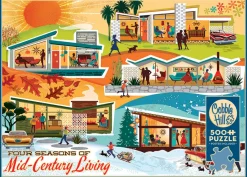 Cobble Hill Four Seasons of Mid-Century Living | Discontinued 500 Piece (Old Big Box)- Collage - Miniscene | Nostalgia / Vintage