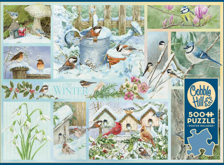 Cobble Hill Garden Birds in Winter | 500 Piece- 500 Piece | Winter