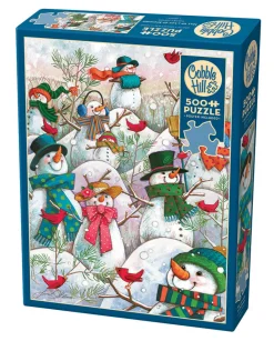 Cobble Hill Hill of a Lot of Snowmen | 500 Piece- 500 Piece | Birds
