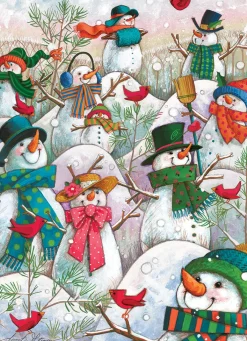 Cobble Hill Hill of a Lot of Snowmen | 500 Piece- 500 Piece | Birds