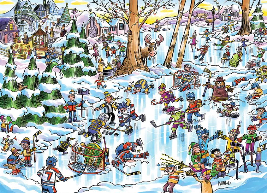 Cobble Hill Hockey Town (Family) | Family Pieces 350- Family Pieces 350 | Wildlife