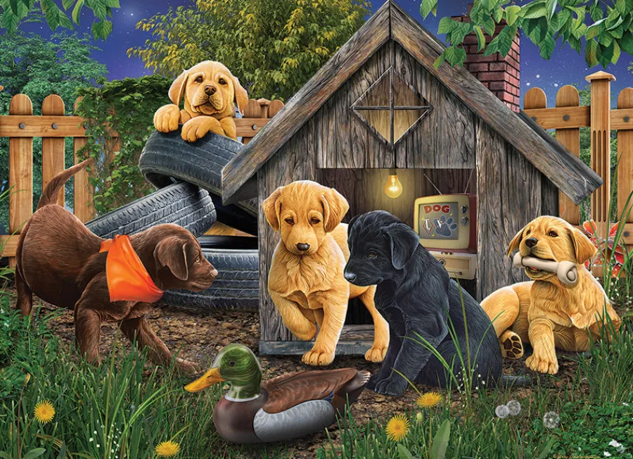 Cobble Hill In the Doghouse | 1000 Piece- 1000 Piece | Dogs