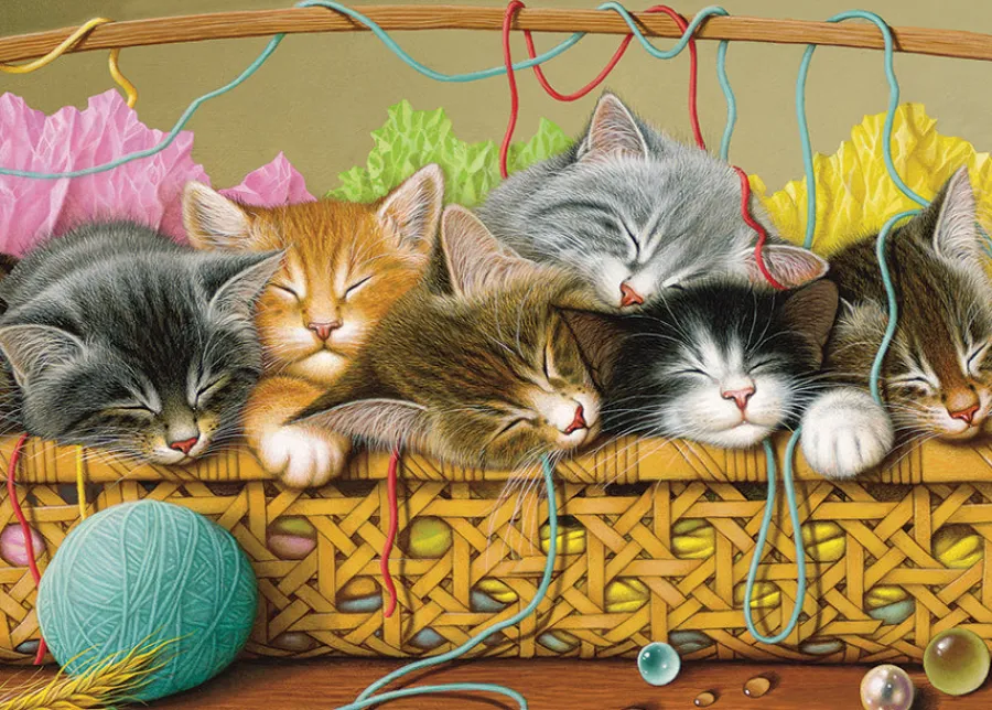 Cobble Hill Kittens in Basket (tray) | 35 Piece Tray- Tray Puzzles | Cats