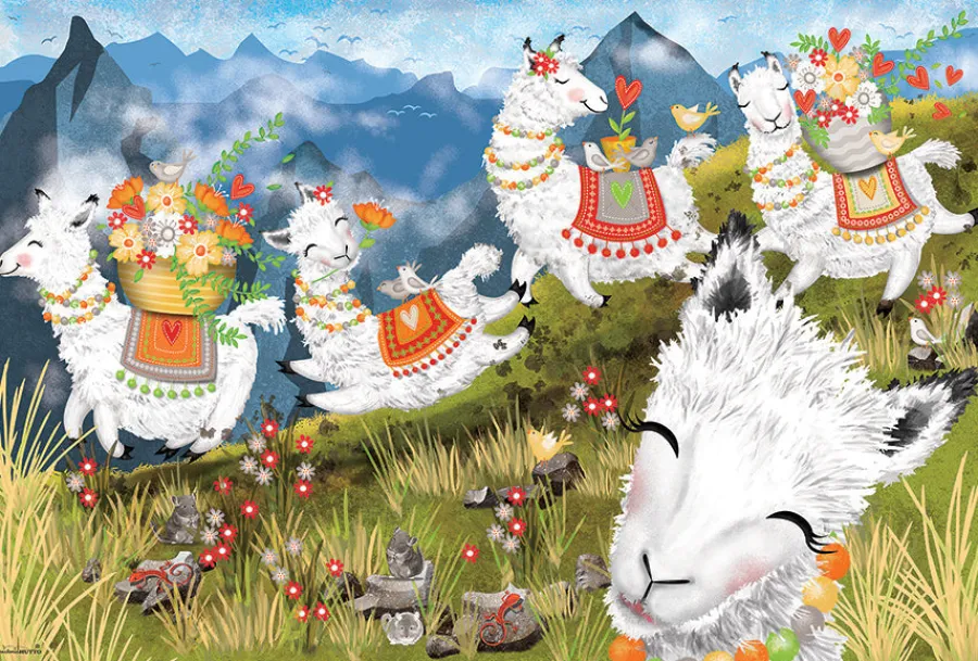 Cobble Hill Leaping Llamas (Floor 36pc)- Floor Puzzles | Wildlife